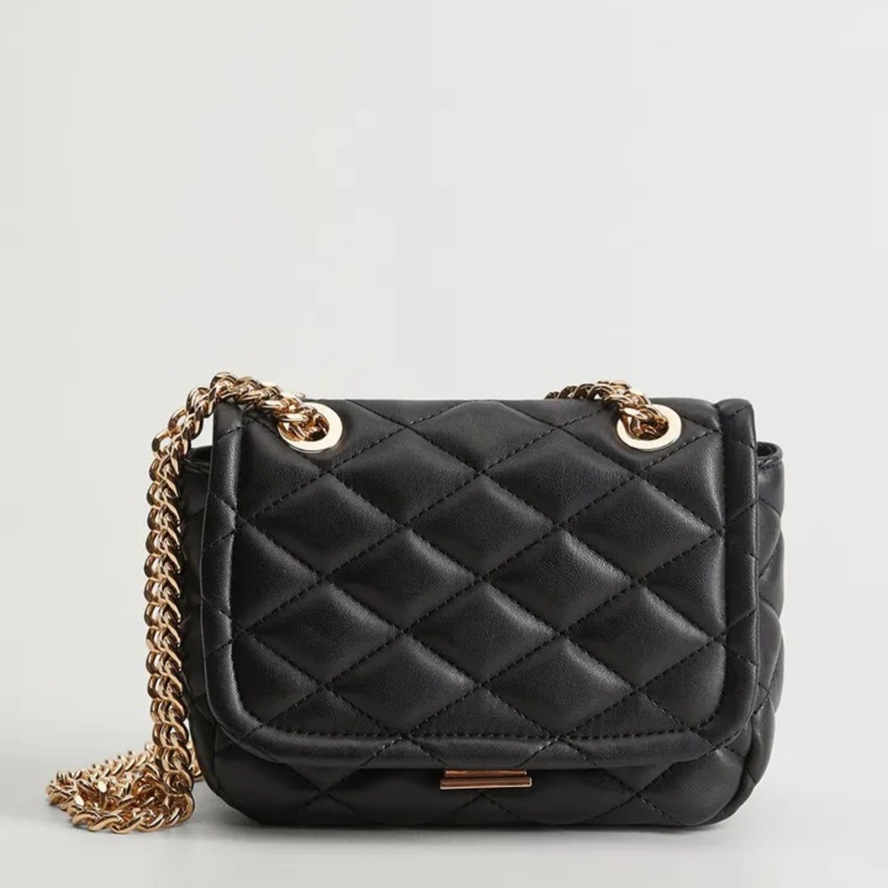 Mango quilted faux leather shoulder bag